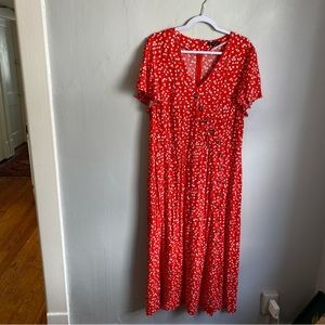 Lane Bryant Asymmetrical Button Front Dress With Ditsy Floral Print